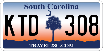 SC license plate KTD308