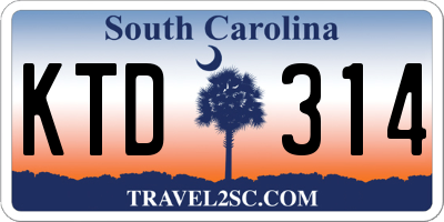 SC license plate KTD314