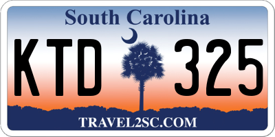 SC license plate KTD325