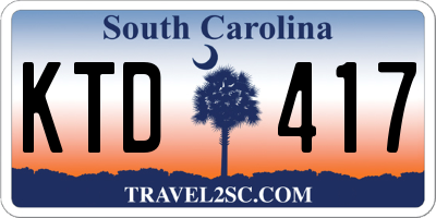 SC license plate KTD417