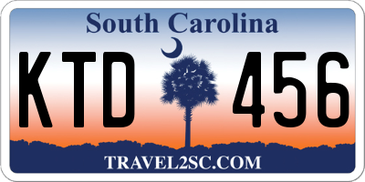 SC license plate KTD456