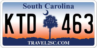 SC license plate KTD463