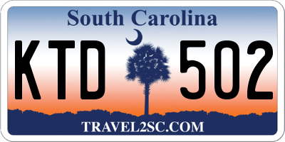 SC license plate KTD502