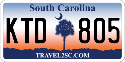 SC license plate KTD805