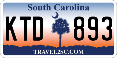 SC license plate KTD893