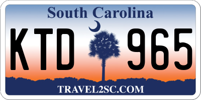 SC license plate KTD965