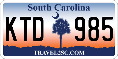 SC license plate KTD985
