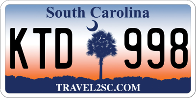 SC license plate KTD998