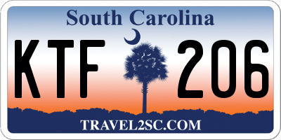SC license plate KTF206