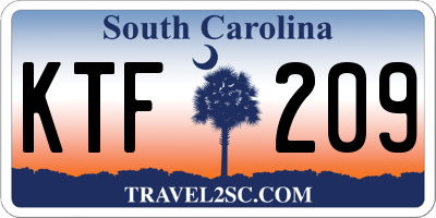 SC license plate KTF209