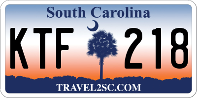 SC license plate KTF218