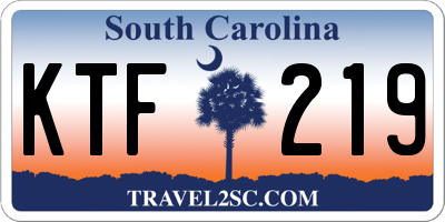 SC license plate KTF219