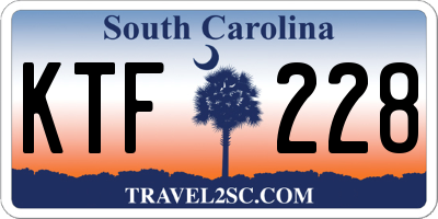 SC license plate KTF228