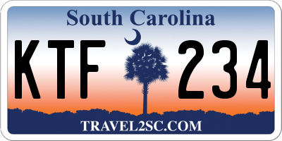 SC license plate KTF234