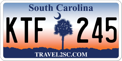 SC license plate KTF245
