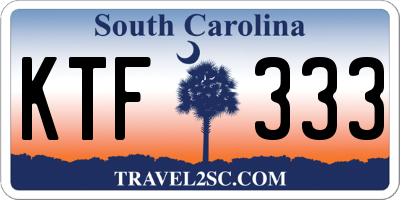 SC license plate KTF333