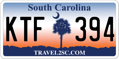 SC license plate KTF394