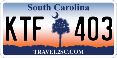SC license plate KTF403