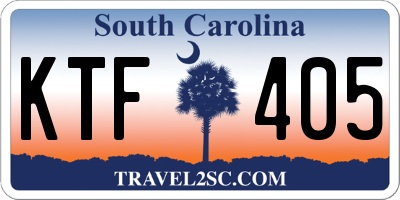 SC license plate KTF405
