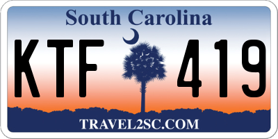 SC license plate KTF419