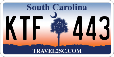 SC license plate KTF443