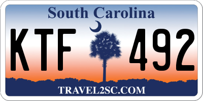 SC license plate KTF492