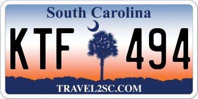 SC license plate KTF494
