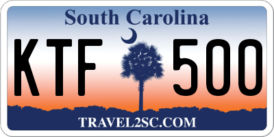 SC license plate KTF500