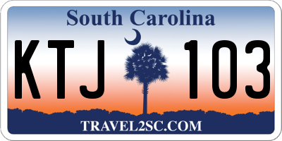 SC license plate KTJ103
