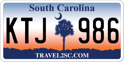 SC license plate KTJ986