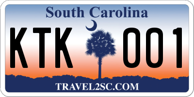 SC license plate KTK001