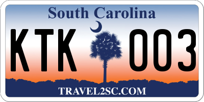SC license plate KTK003