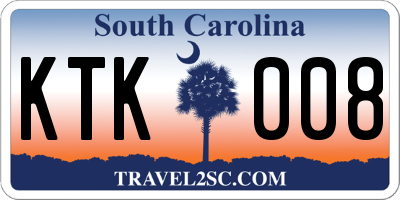 SC license plate KTK008