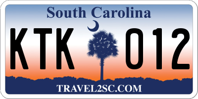 SC license plate KTK012