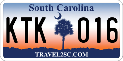 SC license plate KTK016