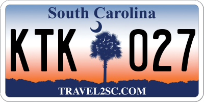 SC license plate KTK027