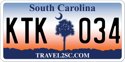 SC license plate KTK034