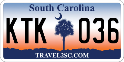 SC license plate KTK036