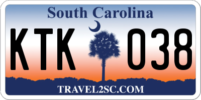 SC license plate KTK038