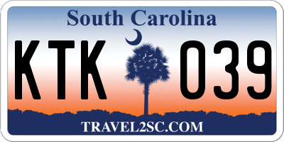 SC license plate KTK039