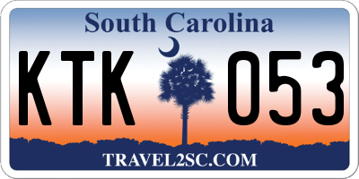 SC license plate KTK053
