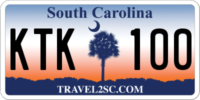 SC license plate KTK100