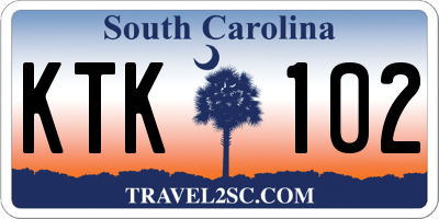 SC license plate KTK102