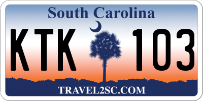 SC license plate KTK103