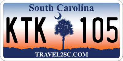 SC license plate KTK105