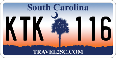 SC license plate KTK116