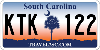 SC license plate KTK122