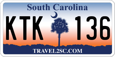 SC license plate KTK136