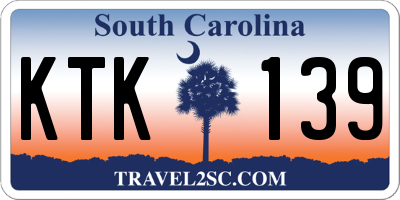 SC license plate KTK139