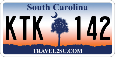 SC license plate KTK142